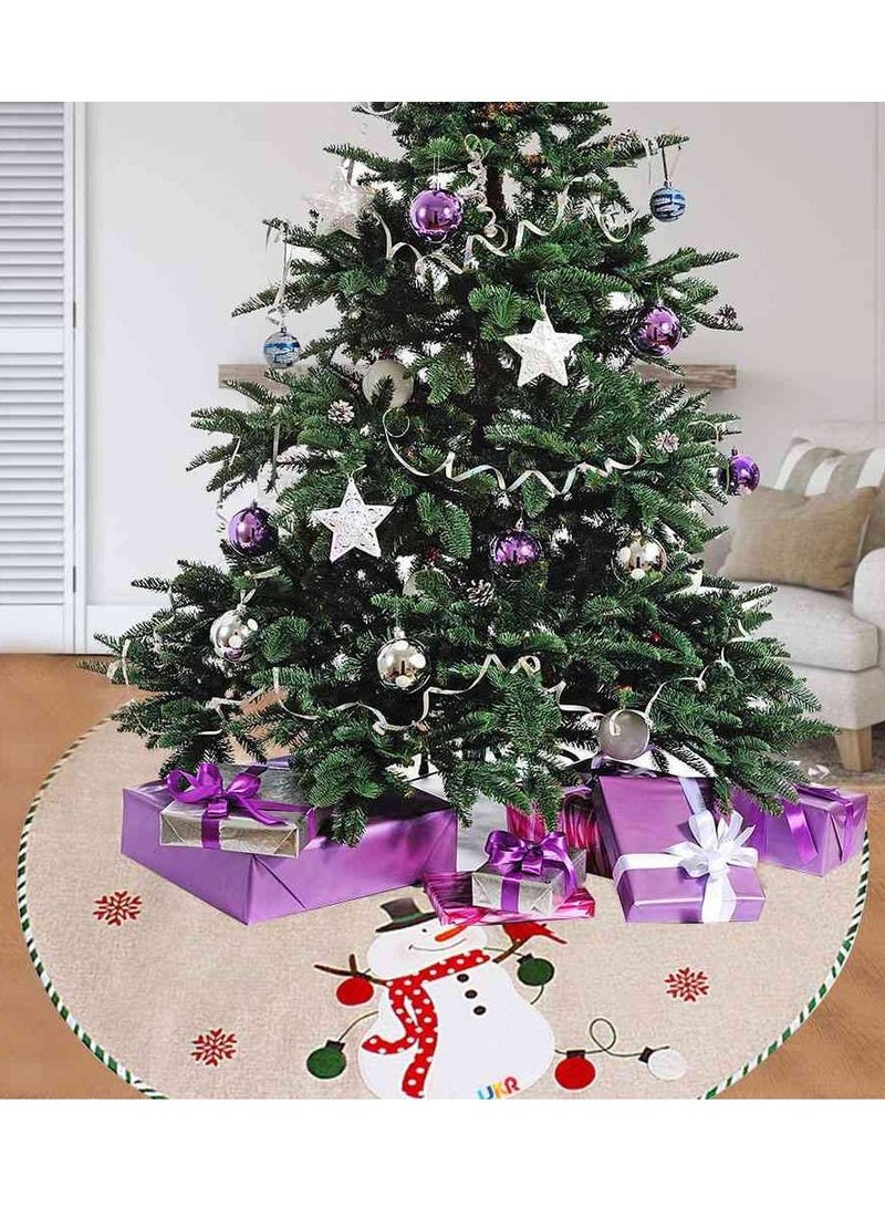 UKR Christmas Tree Skirt – 110 cm Snowman Design for Placing Gifts – Festive Holiday Decor - Image 3
