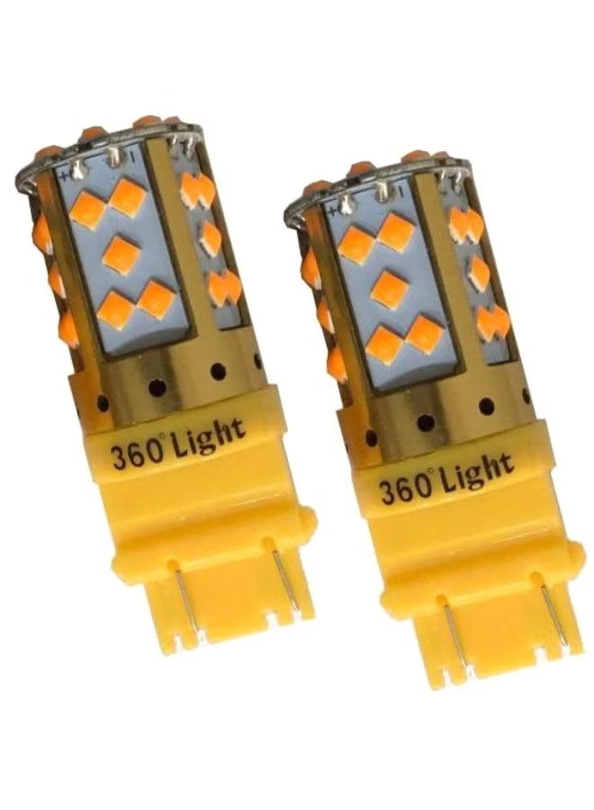 3 اكس ار مجموعة من مصباحي LED لإشارات الانعطاف في السيارات بلون العنبر