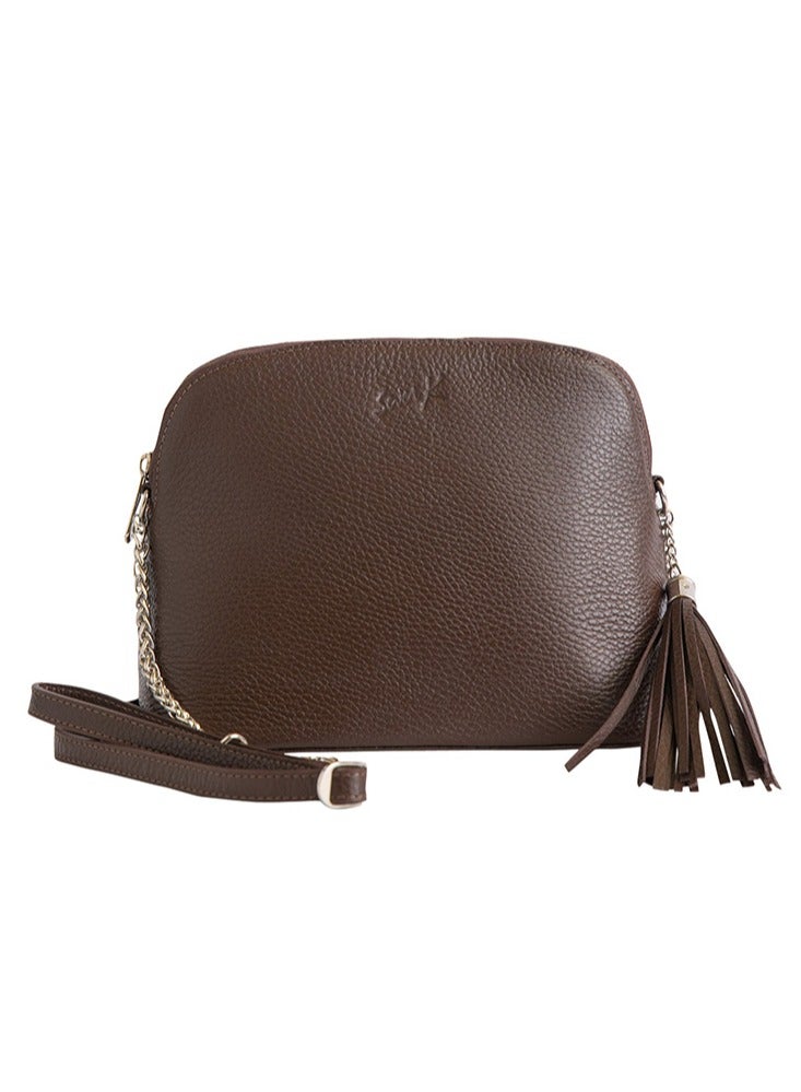 Seven K Genuine Leather Shoulder Bag with Metal Chain – Elegant Crossbody for Women