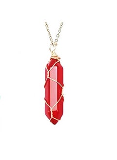 Generic 14pc Bohemian Moonstone Pendant Necklace Set Red Crystal Pendant 
