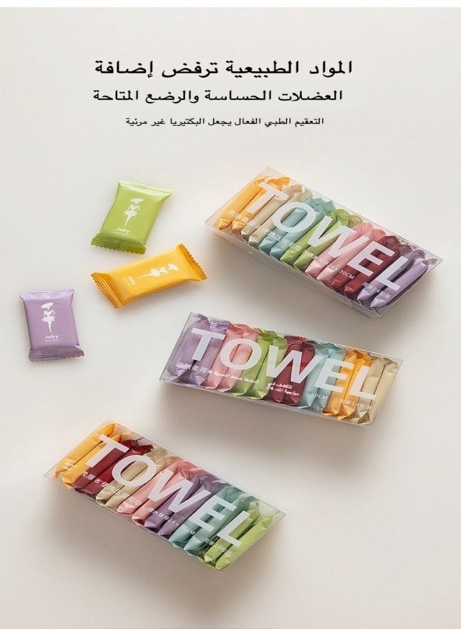 14 قطعة من المناشف المضغوطة للسفر - مناشف وجه ناعمة وقابلة للاستخدام مرة واحدة (24x30 سم) - مناديل عملة محمولة للتخييم والمشي لمسافات طويلة والمغامرات الخارجية  - Image 3