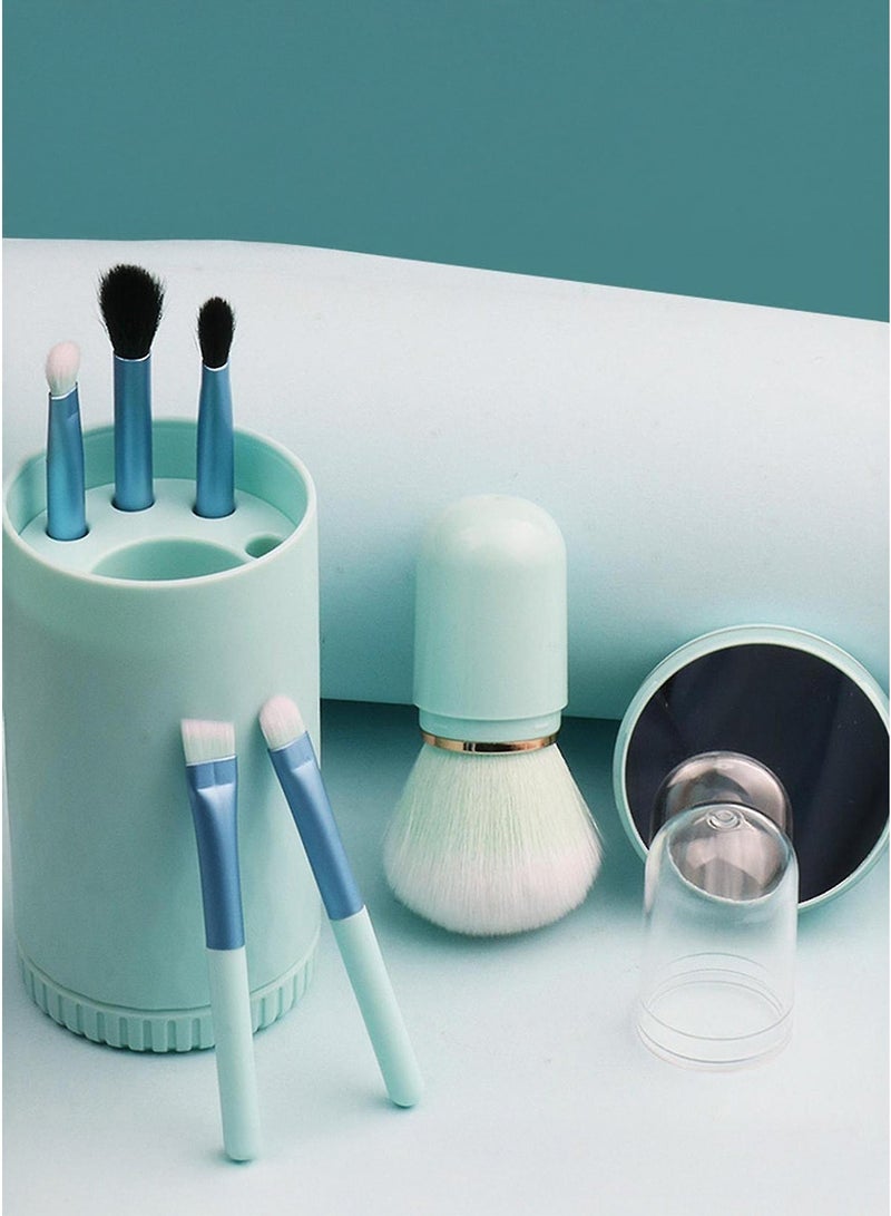 Women's Makeup Brush Set Mini Size Brushes for Blending and Applying Makeup Nanofiber and Wool Bristles Aluminum Tubes and ABS Handles Suitable for All Skin Types Durable Lightweight Easy to Carry and Use for Travel - Image 4