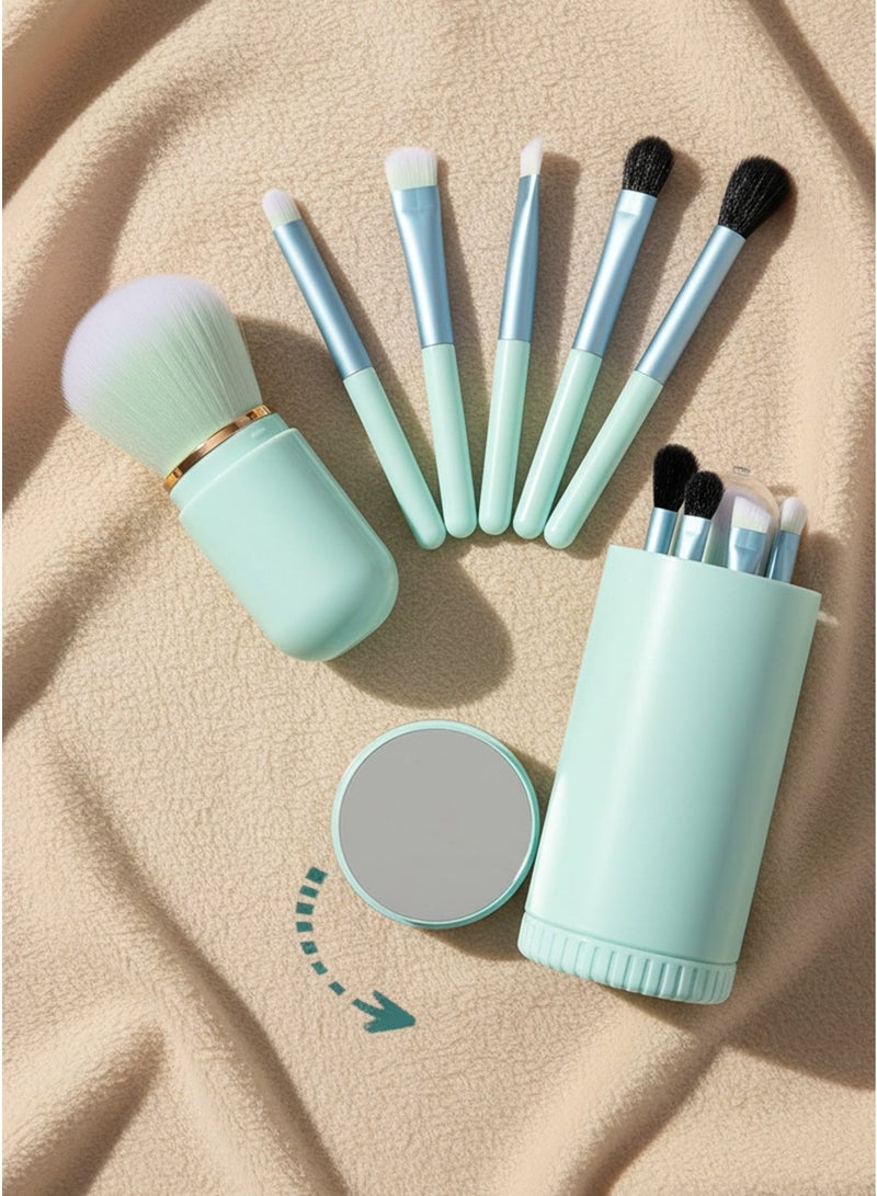 Women's Makeup Brush Set Mini Size Brushes for Blending and Applying Makeup Nanofiber and Wool Bristles Aluminum Tubes and ABS Handles Suitable for All Skin Types Durable Lightweight Easy to Carry and Use for Travel - Image 2