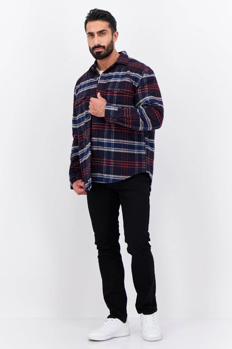 GANT Men Plaid Jacket Shirt, Evening Blue Combo  - Image 4