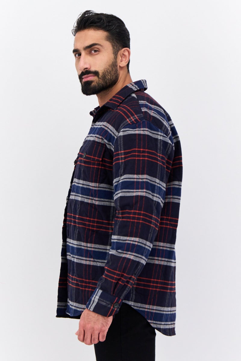 GANT Men Plaid Jacket Shirt, Evening Blue Combo  - Image 2