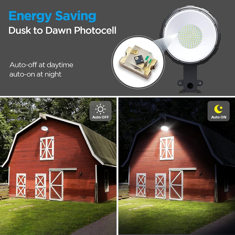 deerdance LED Barn Light, 80W 120V Hardwired Dusk to Dawn Outdoor Lighting with 10000LM 5000K Daylight, IP65 Waterproof Area Street Lights for Outdoor Barns Farmhouse Garage Yard Warehouse (1Pack) - Image 3