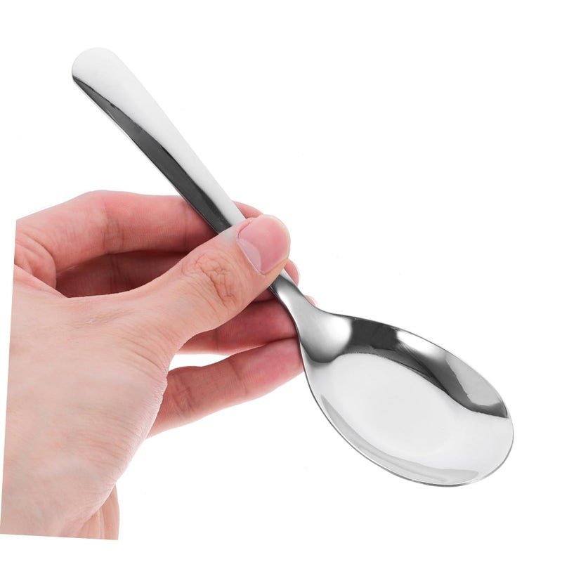 4 Pack Stainless Steel Soup Spoons Mirror Polished Food Grade Utensils for Serving and Cooking - Image 5