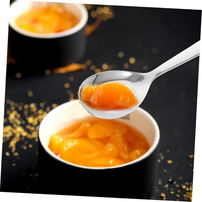 4 Pack Stainless Steel Soup Spoons Mirror Polished Food Grade Utensils for Serving and Cooking - Image 3