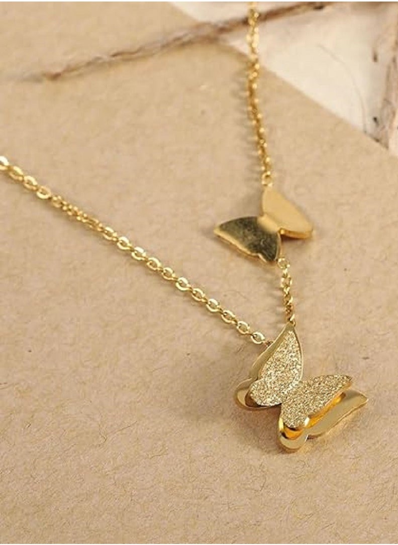 MANIKAN - Elegant Necklace Decorated with Stainless Steel Butterfly Pendant Simple Fashion Necklace manikanWomen's Gifts Accessories - Image 1