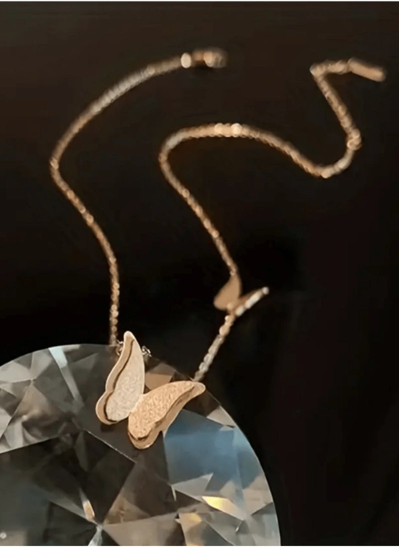 MANIKAN - Elegant Necklace Decorated with Stainless Steel Butterfly Pendant Simple Fashion Necklace manikanWomen's Gifts Accessories - Image 1