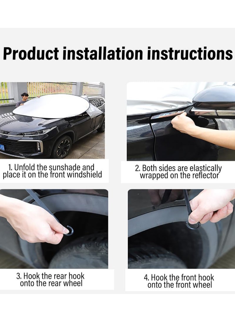 AUTOYSUR Car Windshield Sun Shade, Foldable Reflector Sunshade Offers Ultimate Protection for Car Interior, Cool Reflective Sun Blocker, UV Rays and Heat Sun Visor Protector - Image 5
