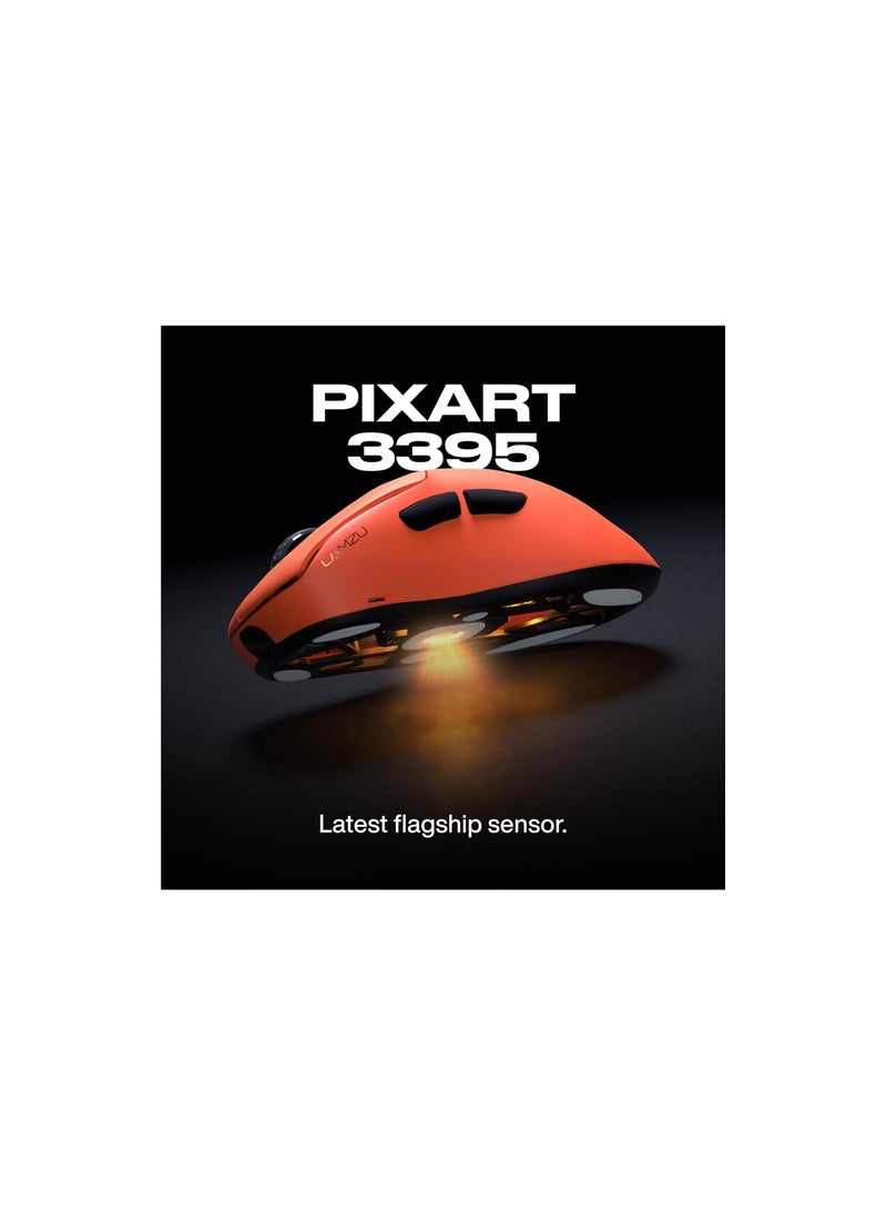 Fnatic - Fnatic x Lamzu Thorn Wireless Pro Gaming Mouse 4K Special Edition, Pixart 3395 Sensor, Epically Light 52g, 80h Battery Life, Optical Switches, Windows & Mac Compatible - Orange - Image 1
