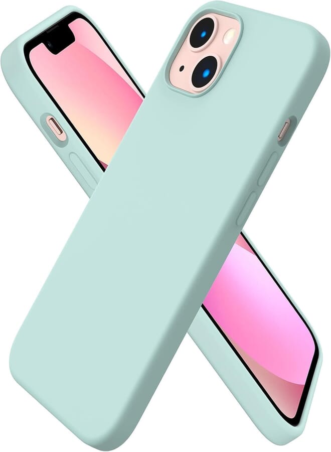 Next Next Store Silicone Case Compatible with iPhone 14 - Perfect Protection and Stylish Design, Compatible with Wireless Charging, Protects Against Bumps and Scratches (Soft Mint)
