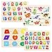 Melofaver Montessori Wooden Peg Puzzles for Toddlers 3 4 5 Year Old 4 Pcs Kids Educational Toys Preschool Learning ActivitiesAlphabet Shape Number and Dinosaur Baby Puzzle Gifts for Boys Girls - Image 2
