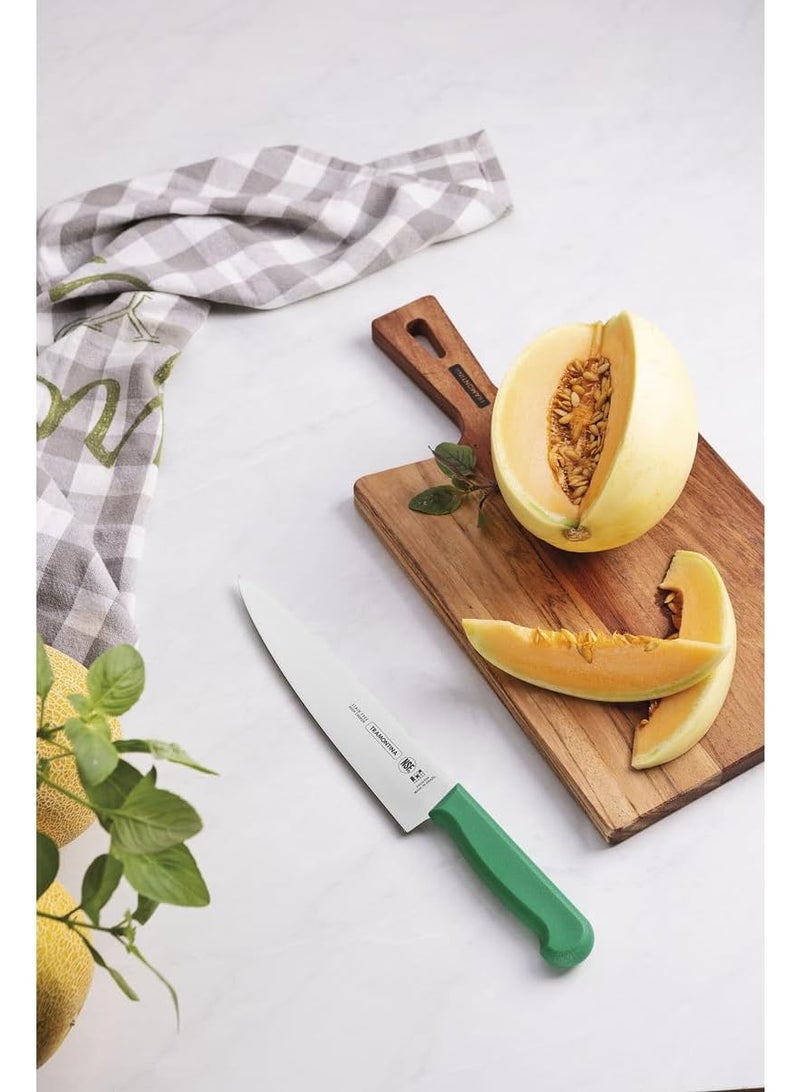 ترامونتينا سكين ترامونتينا الاحترافية للحوم مقاس 8 بوصات بشفرة من الفولاذ المقاوم للصدأ ومقبض من البولي بروبيلين الأخضر مع حماية مضادة للميكروبات - Image 3