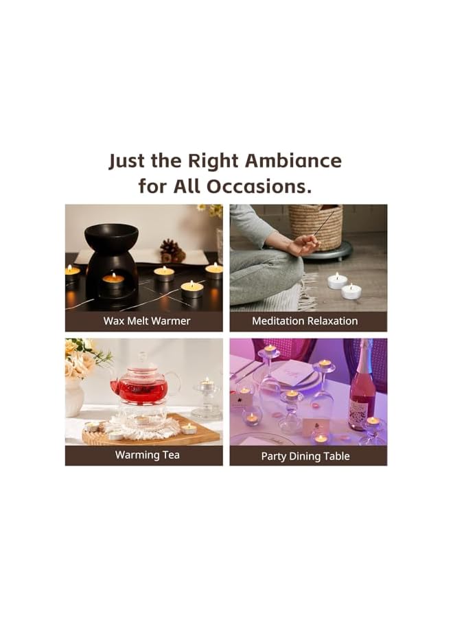 The Bros Tealight Candles - Giant 100, Packs - White Unscented European Votive Smokeless Tea Lights for Shabbat, Weddings, Christmas, Home Decorative - Image 4