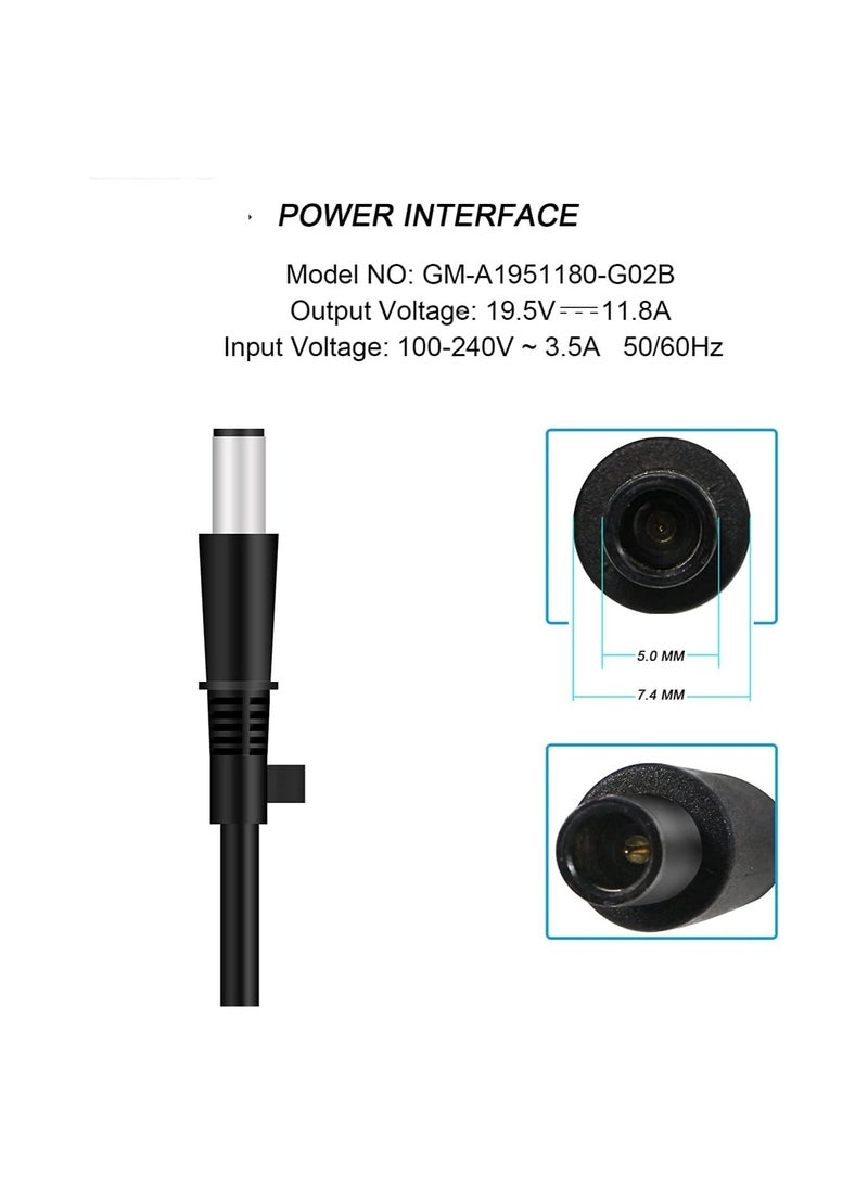 230W 19.5V 11.8A شاحن الكمبيوتر المحمول AC محول بديل لـ MSI GL63 GL73 GL65 GL75 WT70 WT72 GE63 GE75 GE73 GE65 GP73 GP63 GP65 GP75 GE63VR GE73VR GT62VR GT72 6QD 6QE 2PE 2QE 2 قطعة مزود الطاقة - Image 5