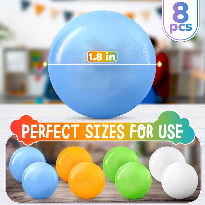 DIMROM 8 Pcs Glow in The Dark Sticky Balls for Ceiling - 1.8" Glow in The Dark Balls Made from Soft TPR Material, Wall Ball Set for Easter Party Decorations - Sticky Squishy Ball Set That Stick to The Walls - Image 2