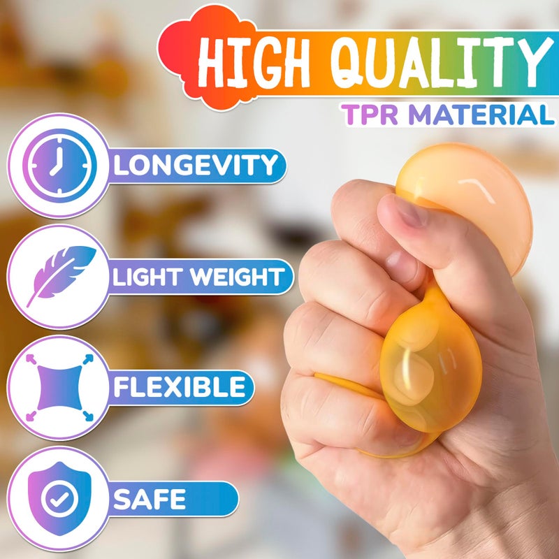 DIMROM 8 Pcs Glow in The Dark Sticky Balls for Ceiling - 1.8" Glow in The Dark Balls Made from Soft TPR Material, Wall Ball Set for Easter Party Decorations - Sticky Squishy Ball Set That Stick to The Walls - Image 3