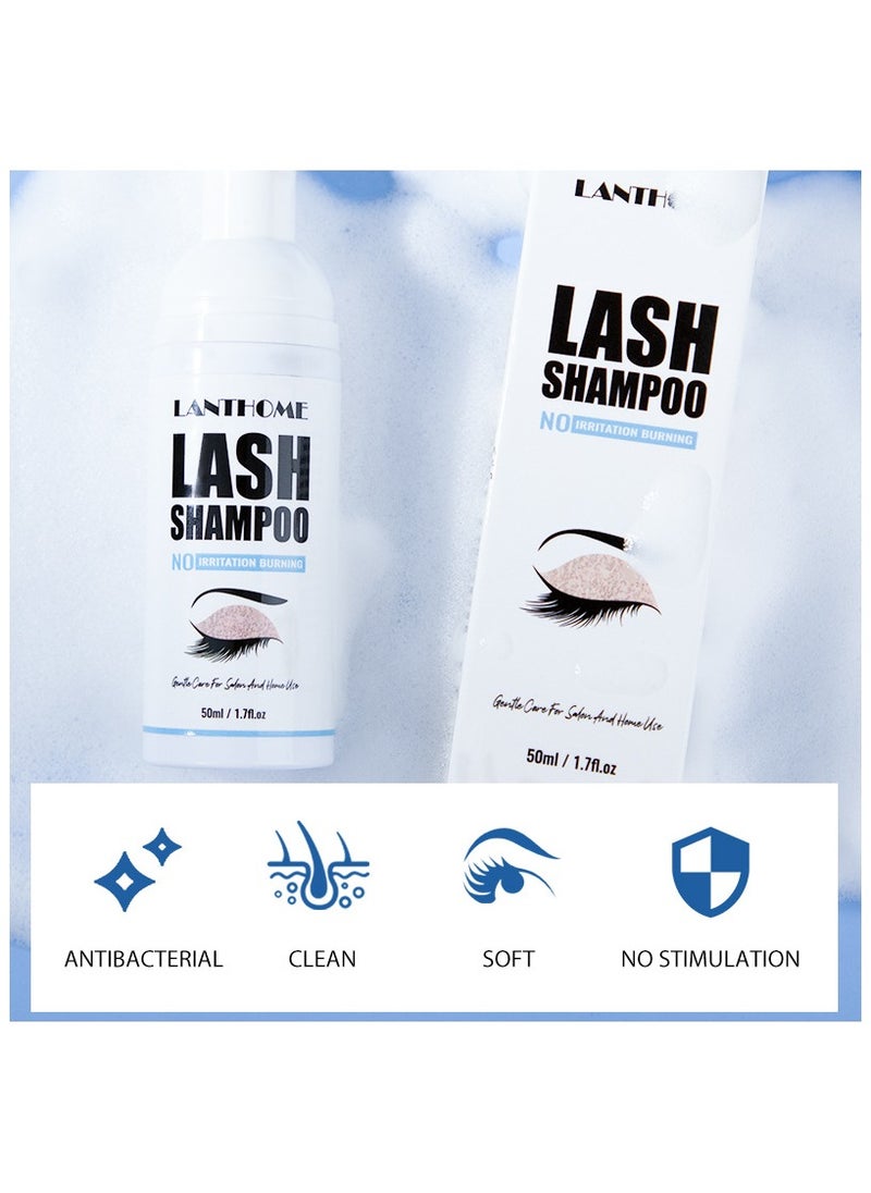 Lanthome Lian Biquan LANTHOME eyelash shampoo eyelash makeup remover foam lash shampoo 50ml  - Image 2