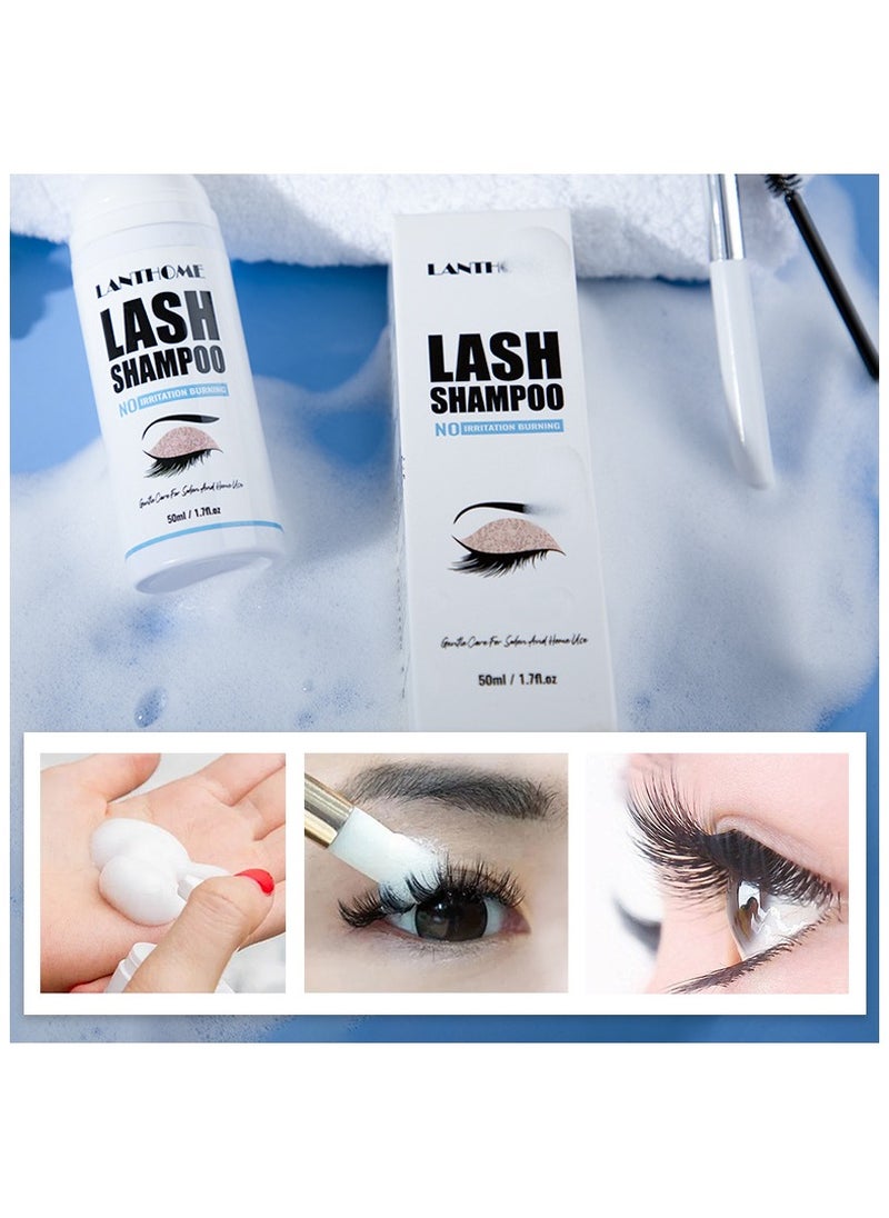 Lanthome Lian Biquan LANTHOME eyelash shampoo eyelash makeup remover foam lash shampoo 50ml  - Image 5