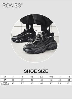 roaiss Fashionable Thick-Soled Sneakers For Men Versatile Daily Running Shoes Fly-Knit Mesh Breathable Casual Shoes  - Image 2