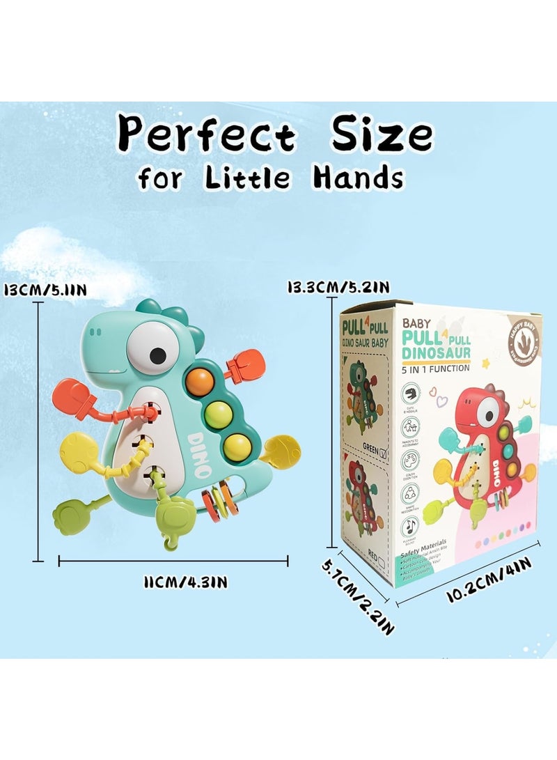 KASTWAVE Montessori Sensory Toys for Babies, Infant 6 to 12 18+ Months Dinosaur Pull String Toy, Pull String Activity Toy, Montessori Sensory with Early Educational, Boys Girls Birthday Gifts - Image 5