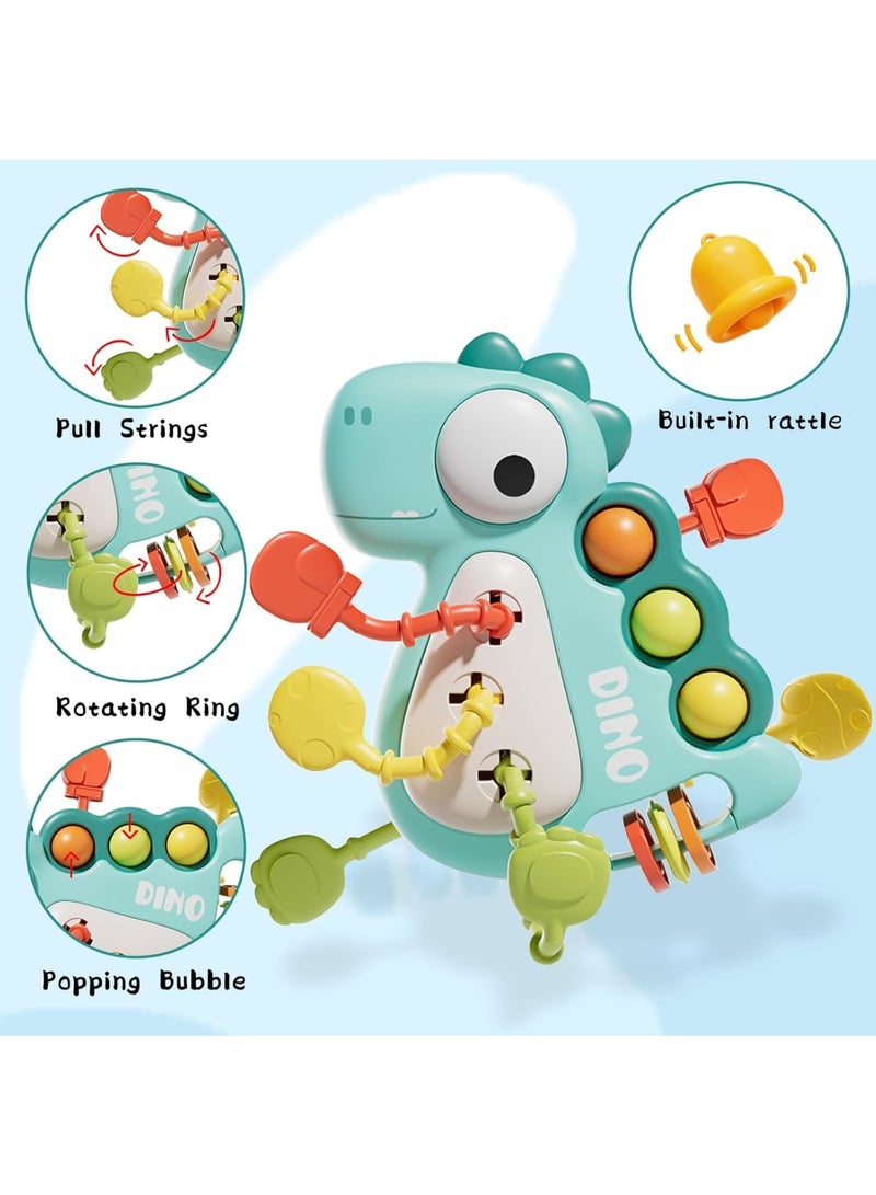 KASTWAVE Montessori Sensory Toys for Babies, Infant 6 to 12 18+ Months Dinosaur Pull String Toy, Pull String Activity Toy, Montessori Sensory with Early Educational, Boys Girls Birthday Gifts - Image 3