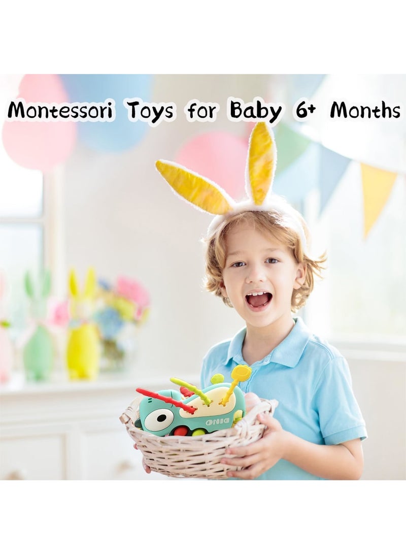 KASTWAVE Montessori Sensory Toys for Babies, Infant 6 to 12 18+ Months Dinosaur Pull String Toy, Pull String Activity Toy, Montessori Sensory with Early Educational, Boys Girls Birthday Gifts - Image 2