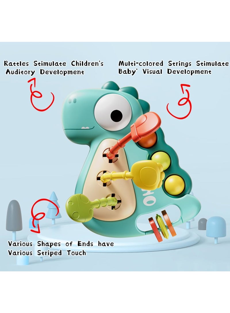 KASTWAVE Montessori Sensory Toys for Babies, Infant 6 to 12 18+ Months Dinosaur Pull String Toy, Pull String Activity Toy, Montessori Sensory with Early Educational, Boys Girls Birthday Gifts - Image 4