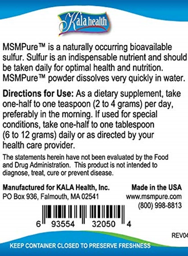 Kala Health MSMPure MSM - 10 lb Fine Powder Crystals, 99.9% Pure Distilled Organic Sulfur Crystals for Joint Health, Skin & Hair, Made in The USA - Image 3