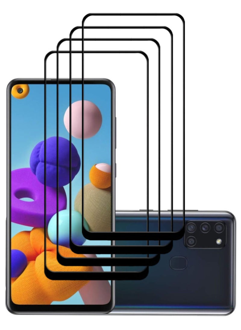 ACLIX 4 Pieces Antistatic ESD Dustproof Premium Quality High Definition Tempered Glass Screen Protector Designed For Samsung Galaxy A21s - Image 1