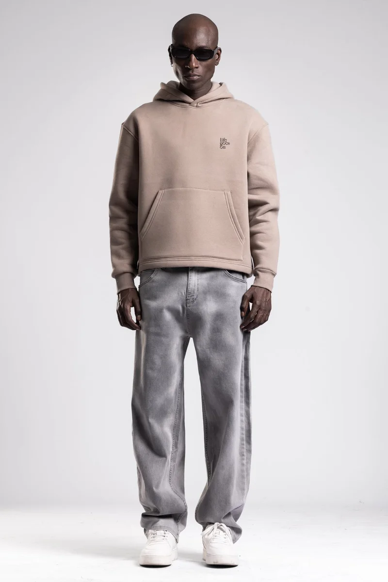 Catch Embossed Printed Hooded Sweatshirt