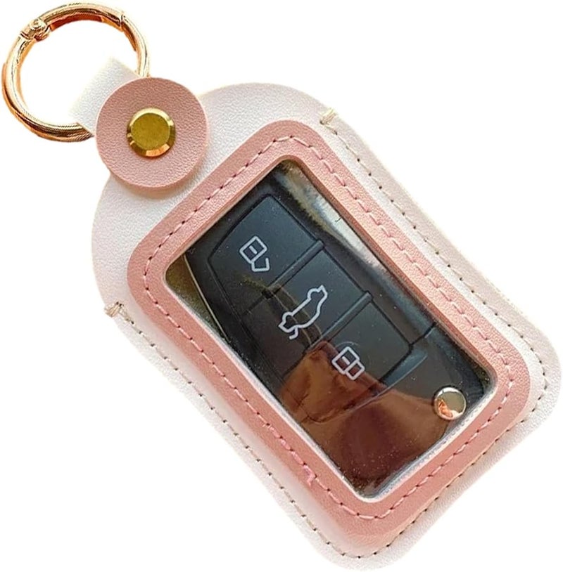 White Portable Car Key Case Holder Sturdy Material Lightweight Keychain Bag Creative Accessories - Image 1