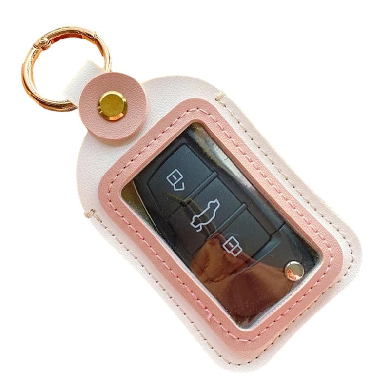 White Portable Car Key Case Holder Sturdy Material Lightweight Keychain Bag Creative Accessories - Image 2