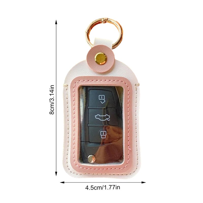 White Portable Car Key Case Holder Sturdy Material Lightweight Keychain Bag Creative Accessories - Image 3