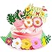 BANBALLON 13 Pieces Flamingo Cake Toppers Summer Cake Decoration with Cute Pink Flamingo Figures and Hibiscus Flower Palm Leaves for Tropical Hawaiian and Beach Themed Party Supplies - Image 3