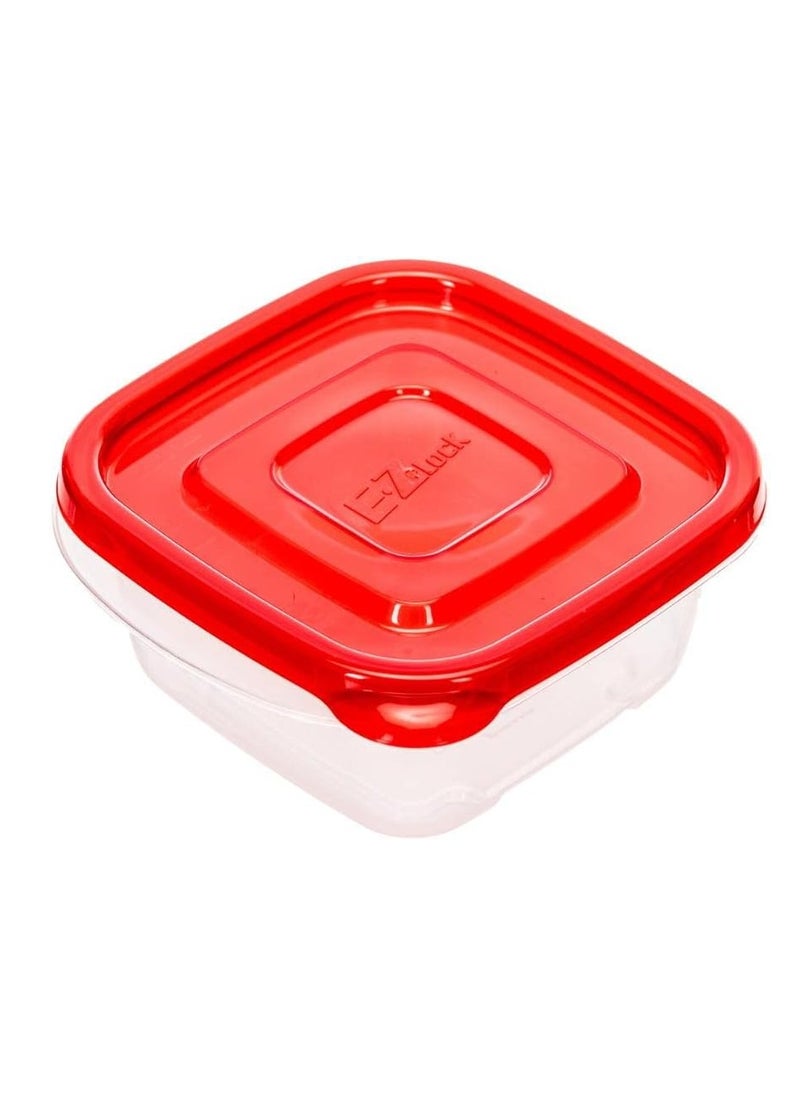 LOCK & LOCK LocknLock EzLock Square Container Set - 970ml (Set of 2), Clear Base, Stackable, Microwave-Safe  - Image 3