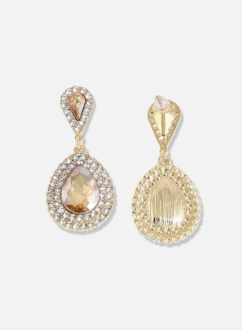 سوهي مطلية بالذهب مصمم الحجر انخفاض القرط الطرف