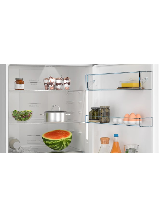 BOSCH Series 4 free-standing fridge-freezer with freezer at bottom 186 x 70 cm Stainless steel KGN55CIEE8 KGN55CIEE8 Brushed steel anti-fingerprint - Image 4