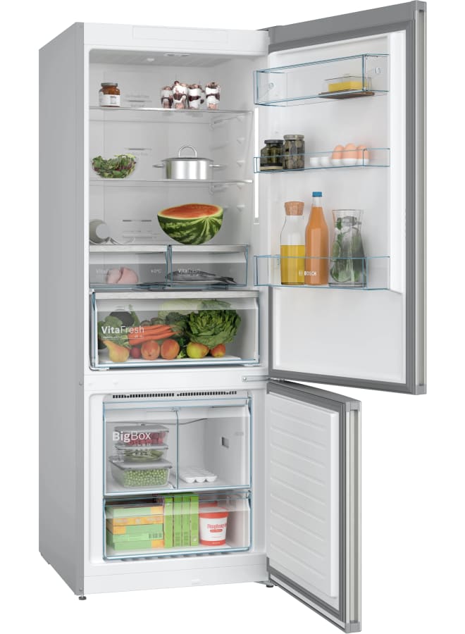 BOSCH Series 4 free-standing fridge-freezer with freezer at bottom 186 x 70 cm Stainless steel KGN55CIEE8 KGN55CIEE8 Brushed steel anti-fingerprint - Image 2