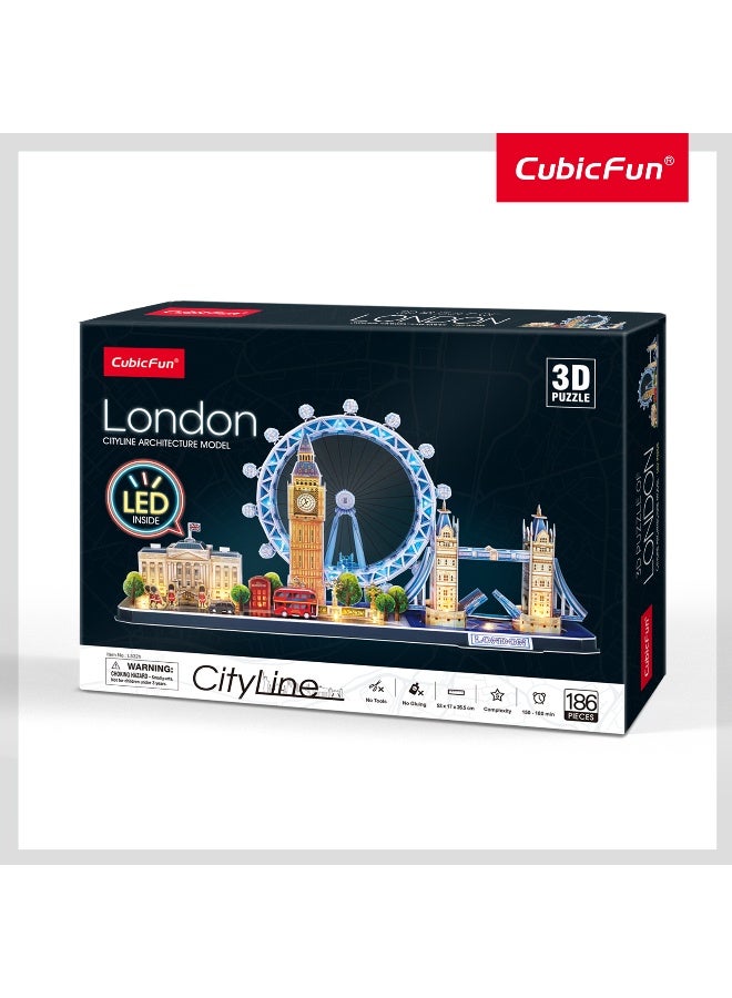 CubicFun City Line London Battery Operated 3D Puzzle 186pcs - Image 1