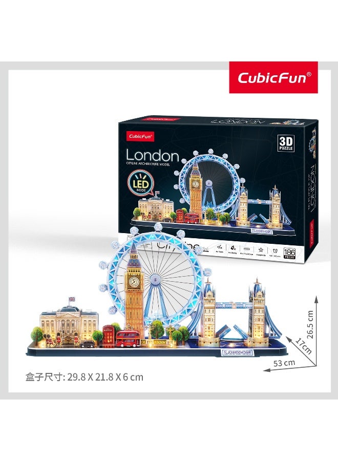 CubicFun City Line London Battery Operated 3D Puzzle 186pcs - Image 2