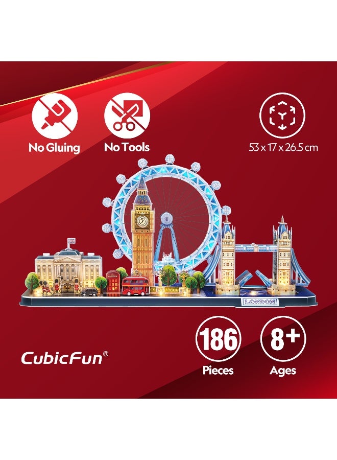 CubicFun City Line London Battery Operated 3D Puzzle 186pcs - Image 4