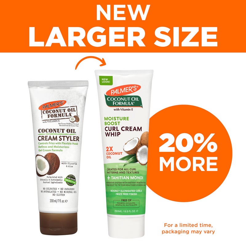 Palmer's Coconut Oil Formula Moisture Boost Curl Whip Cream, 8.5 oz. (Pack of 2) - Image 3