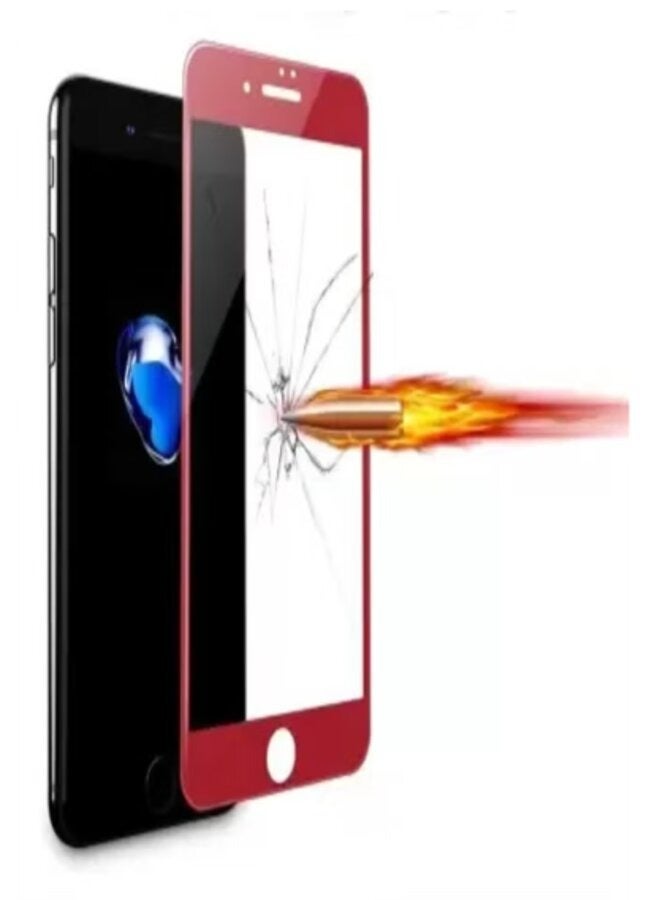 Tempered Glass Screen Protector For Apple iPhone 7 Clear/RED - Image 2