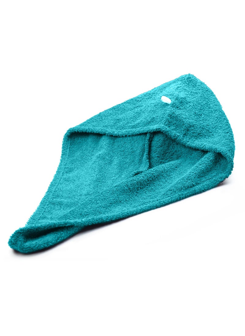 1Chase - Shawl Collar Bathrobe With Hair Towel Wrap Teal - Image 1