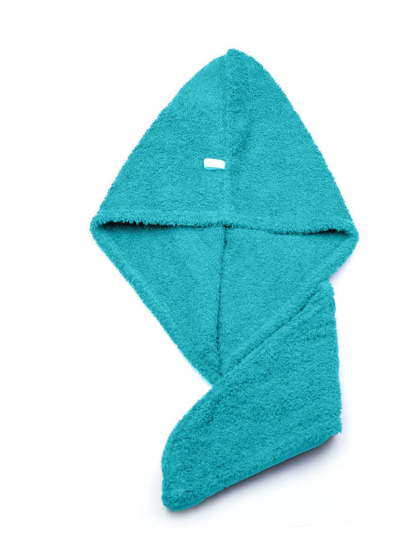1Chase - Shawl Collar Bathrobe With Hair Towel Wrap Teal - Image 1
