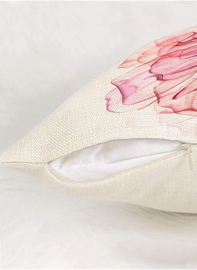HAWAWA Decorative Floral Flower Throw Pillow Covers 45x45cm Decorations Linen Square Pillow Cases Ink Flower Linen Printed Pillowcase Outdoor Sofa Couch Home Bed Decor Cushion Covers Set of 4  - Image 5