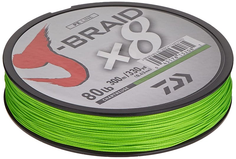 Daiwa J-BRAIDX8, Filler Spool, Chartreuse, Mono Dia.= 8lb. - Image 3